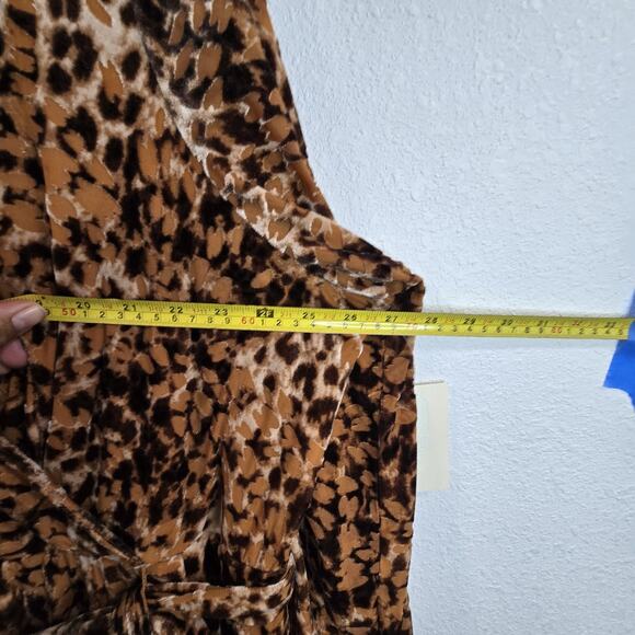 Nurture Westbound Plus Size 3X Faux Wrap Belt Dress Animal Print Velvet Burnout - Picture 13 of 16